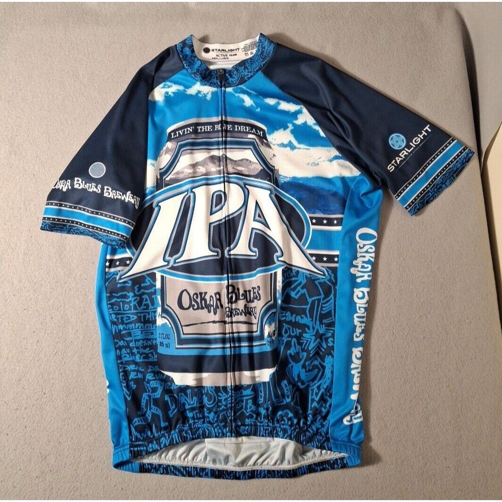 Starlight Cycling Jersey Mens L  Breathable Full Zip Active Club Graphic Print